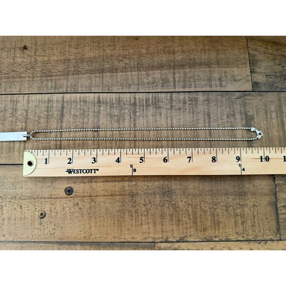 Gucci Rectangle Pendant Necklace 925 Sterling Silver Ball Chain Unisex Italy 20" - Picture 8 of 8